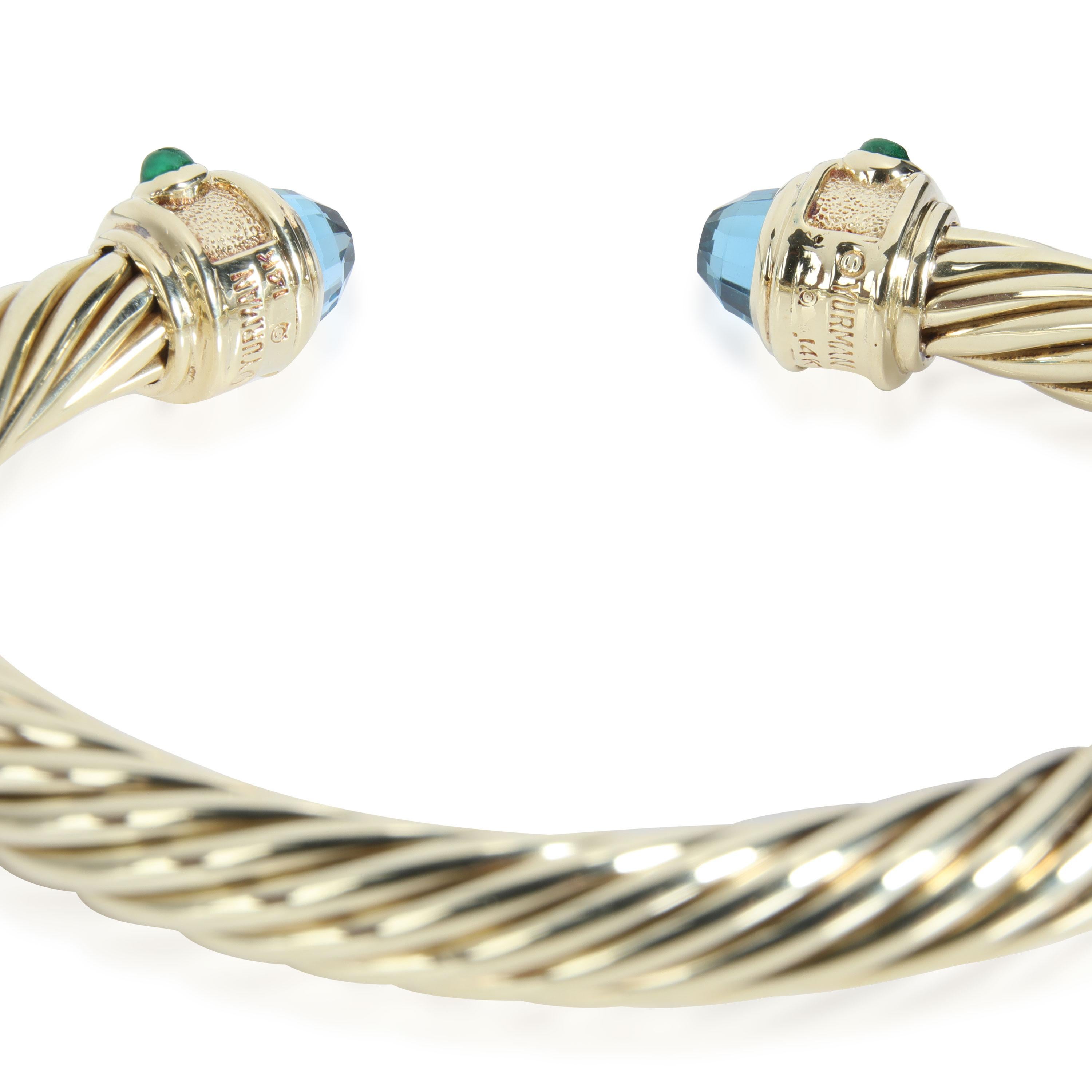 
David Yurman Renaissance Blue Topaz Bangle in 14K Yellow Gold

PRIMARY DETAILS
SKU: 111355
Listing Title: David Yurman Renaissance Blue Topaz Bangle in 14K Yellow Gold
Condition Description: Retails for 7,200 USD. In excellent condition and