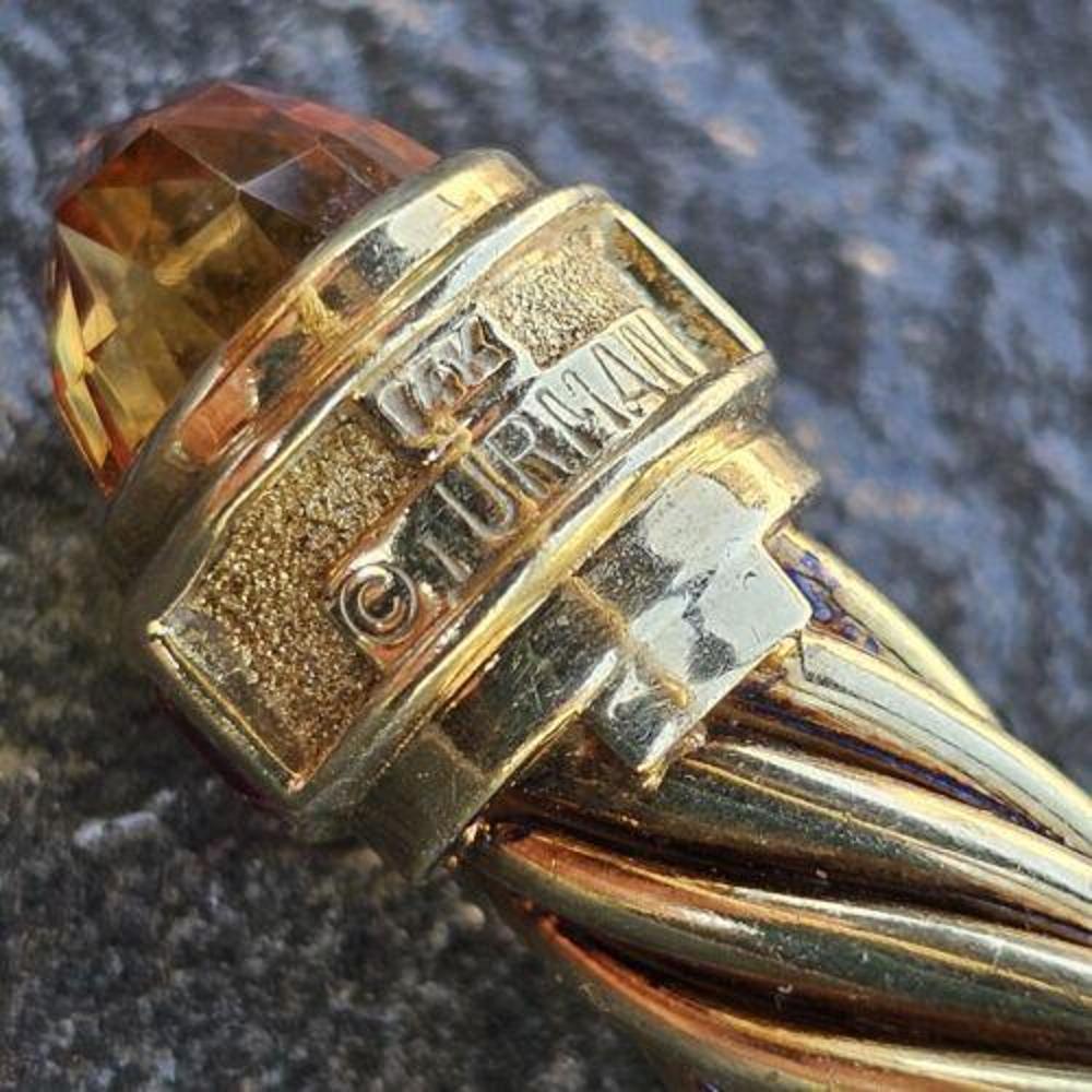 Donna David Yurman Bracciale Rinascimento 10mm Granato Citrino Sfaccettato 14k Oro Vintage in vendita