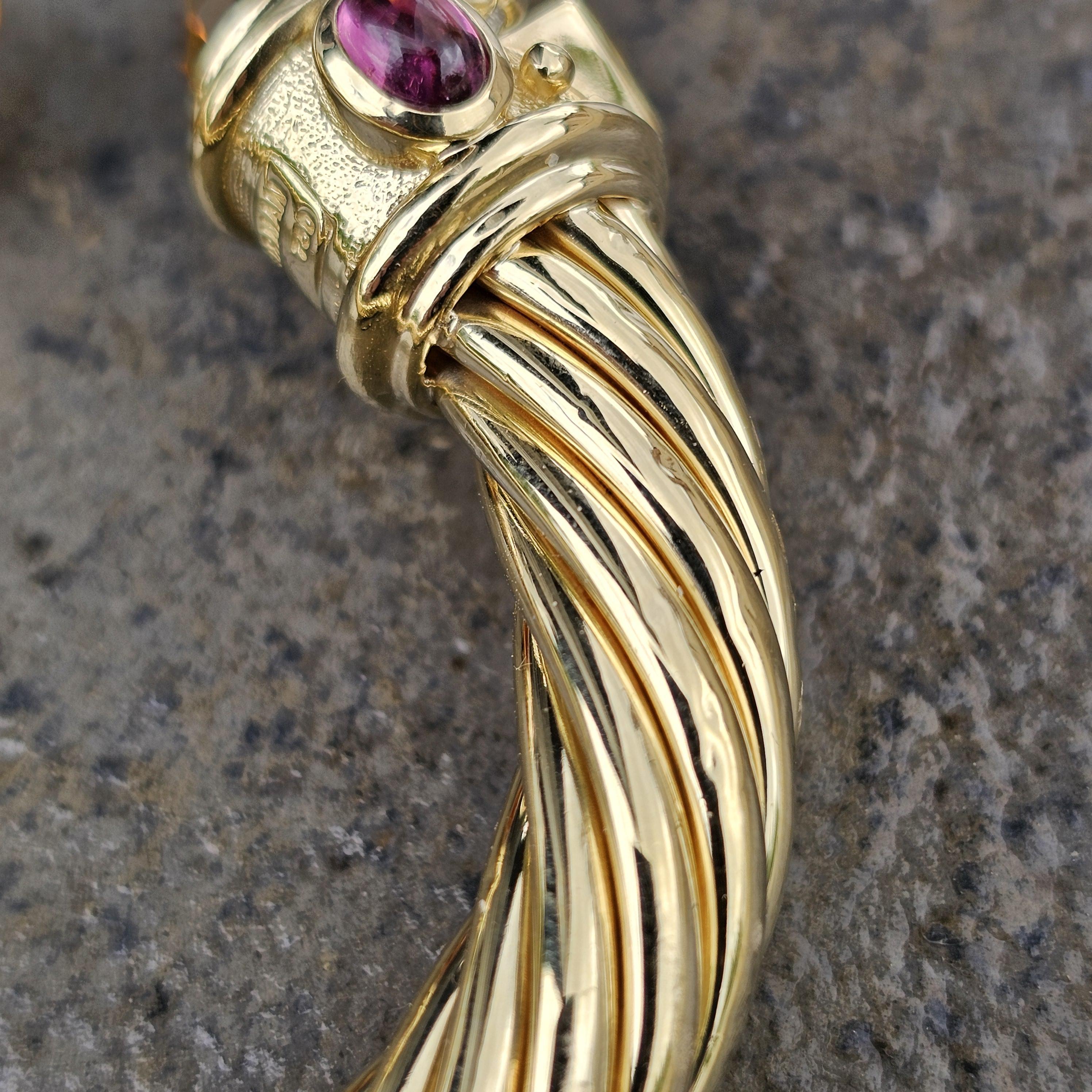 David Yurman Bracciale Rinascimento in oro giallo 18 carati Citrino 10 mm 57,7 g 6