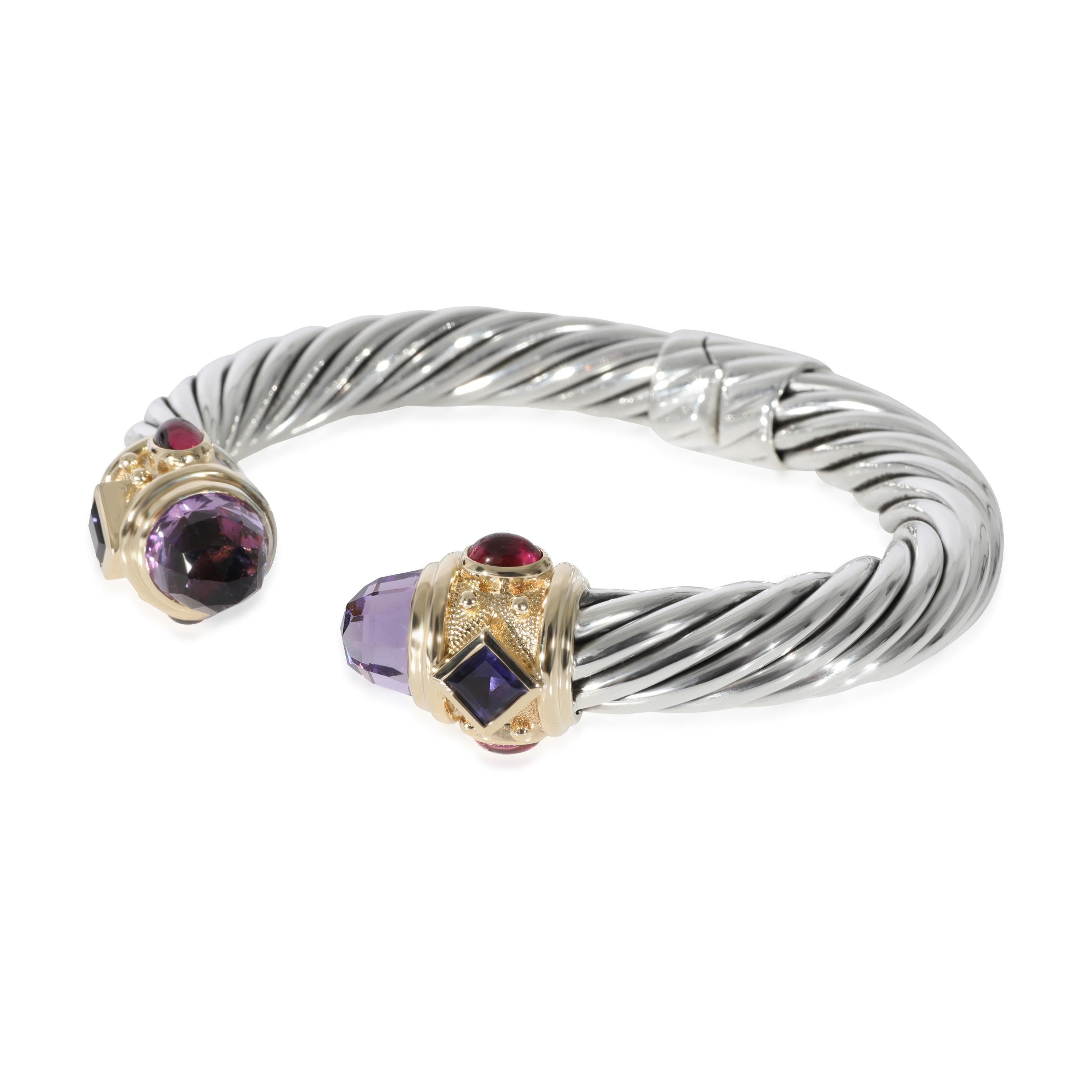 David Yurman Renaissance-Armband aus Gelbgold mit Amethyst in Gelbgold/Sterling Silber im Zustand „Hervorragend“ in New York, NY