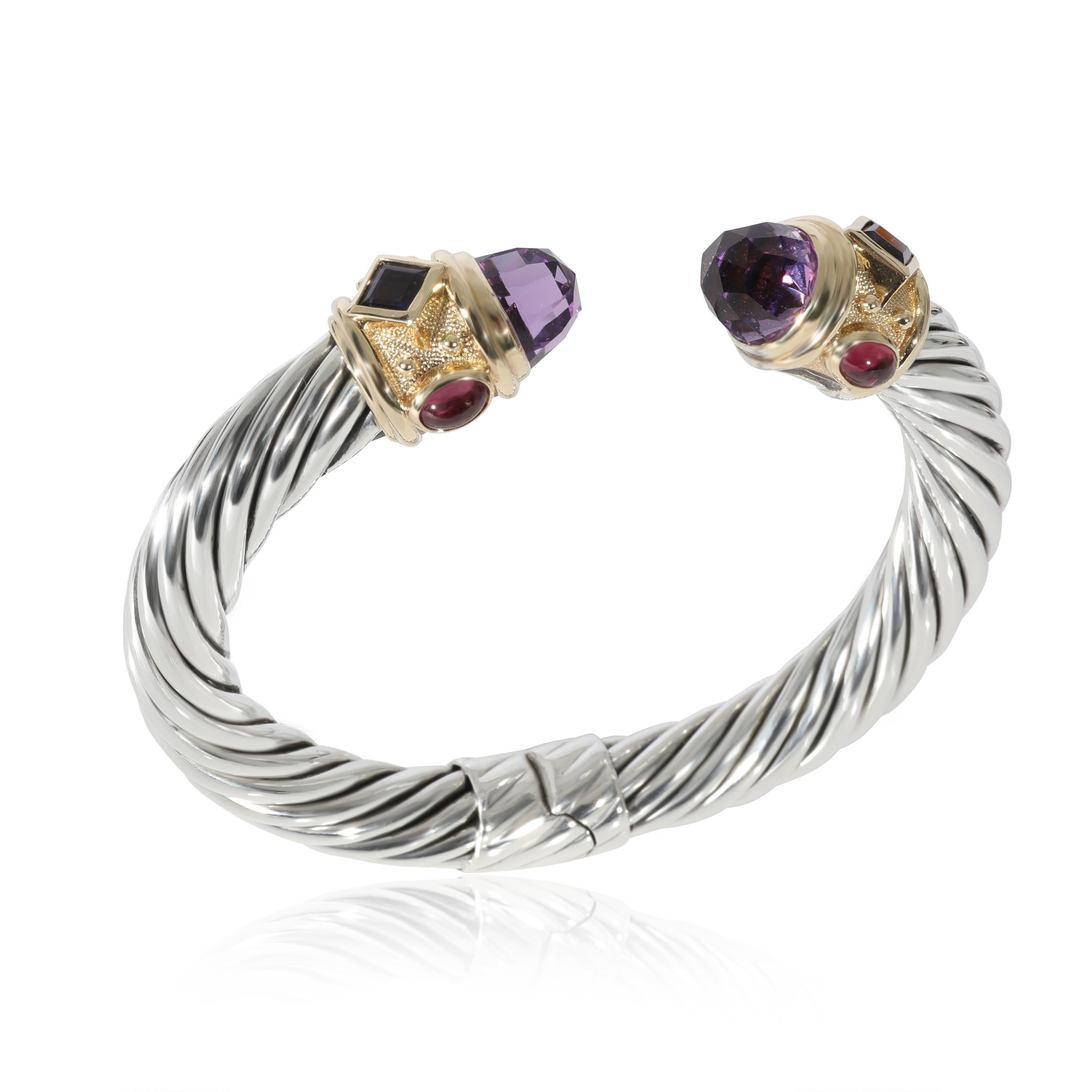 David Yurman Renaissance-Armband aus Gelbgold mit Amethyst in Gelbgold/Sterling Silber für Damen oder Herren