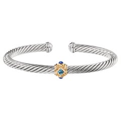 David Yurman Renaissance Bracelet with Blue Topaz, Lapis Lazuli and 14K Gold