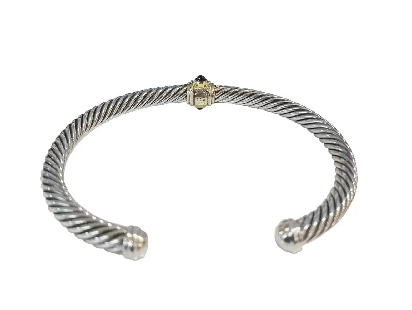 David Yurman Renaissance Bracelet with Chrome Diopside, Hampton Blue Topaz and G In New Condition For Sale In New York, NY