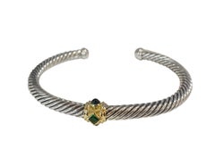 David Yurman Renaissance Bracelet with Chrome Diopside, Hampton Blue Topaz