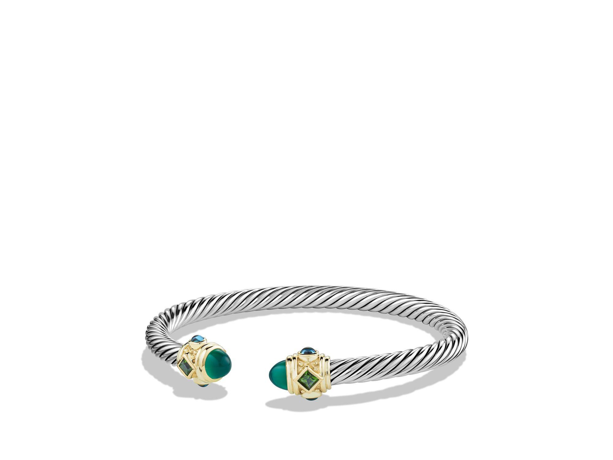 David Yurman Renaissance-Armband mit grünem Onyx im Zustand „Hervorragend“ in New York, NY