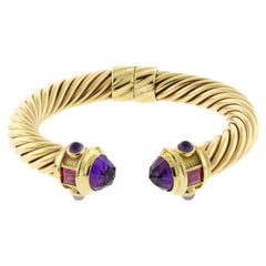 David Yurman Bracciale a Cavo Rinascimentale in oro giallo 14 carati con ametista