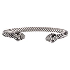 David Yurman Renaissance Cable Bracelet Sterling Silver with Pave Diamonds