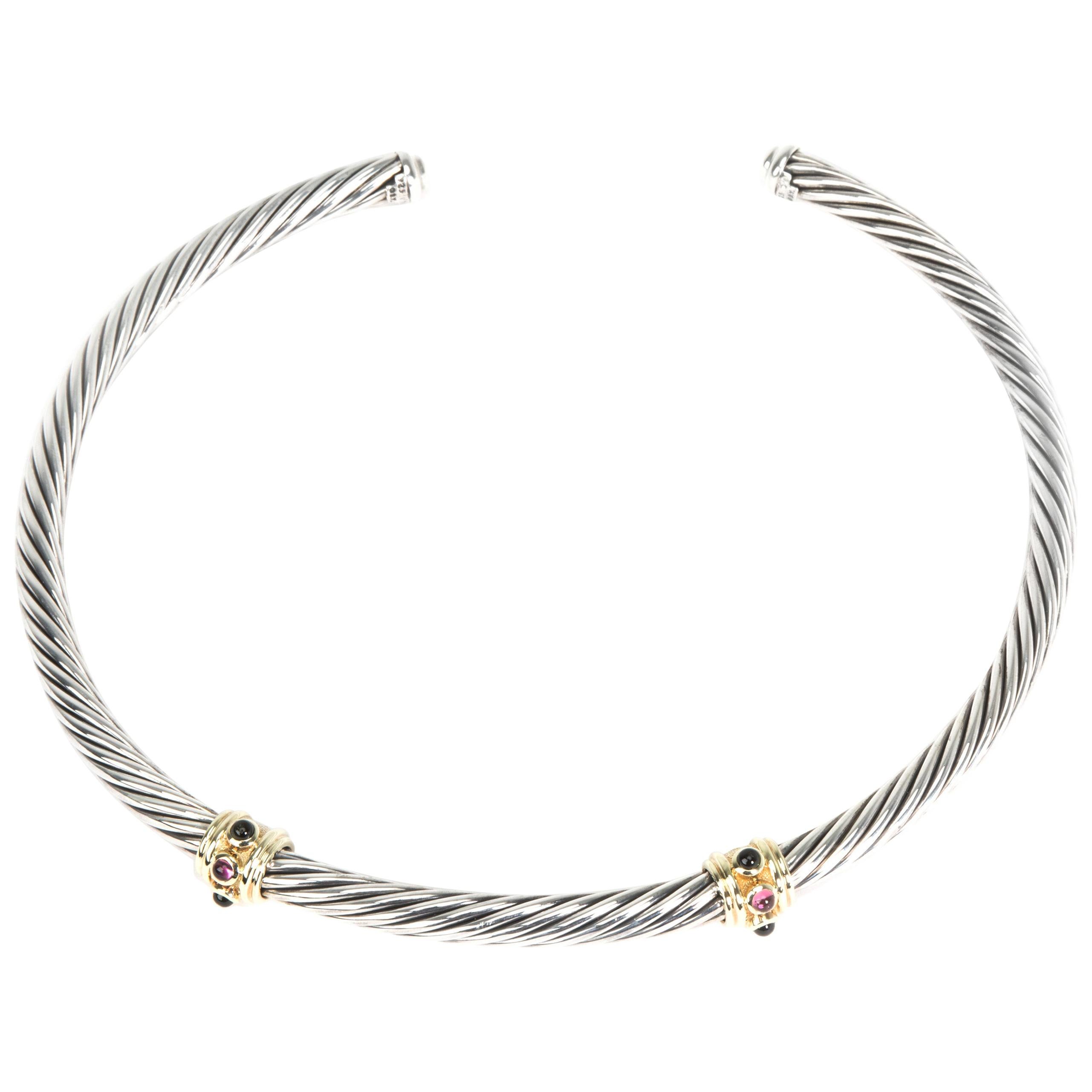 David Yurman Renaissance Cable Choker Necklace in Sterling Silver