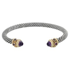 David Yurman Renaissance Cable Cuff Bangle in 14k Gold & Stering Silver