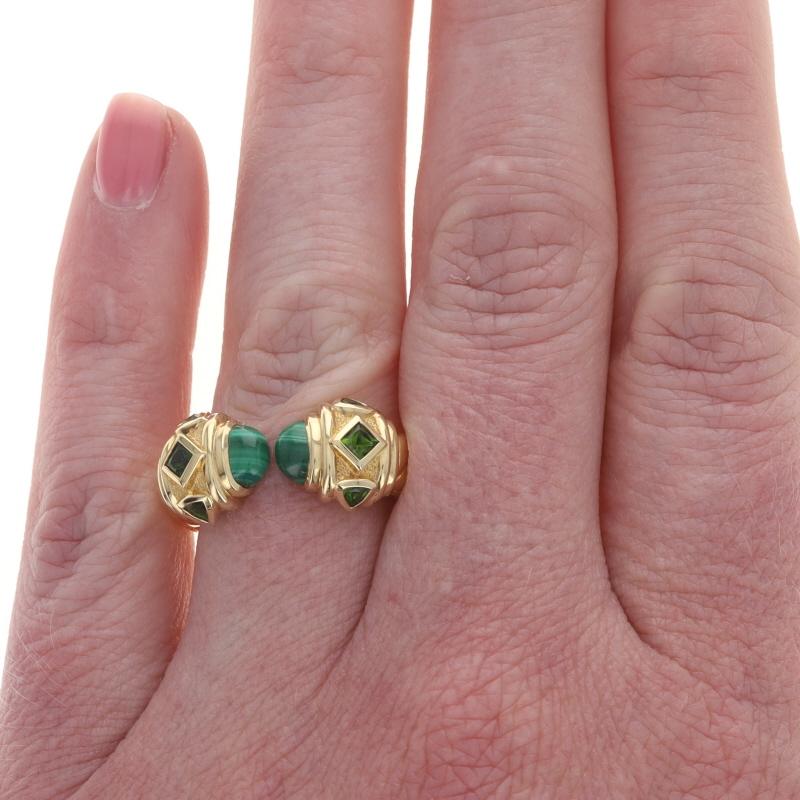 Quadrato David Yurman Renaissance Malachite Garnet Color Ring - Yellow Gold 18k SZ 5 3/4 in vendita