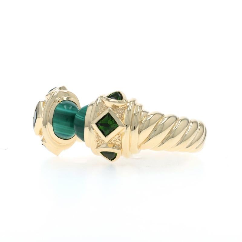 David Yurman Renaissance Malachite Garnet Color Ring - Yellow Gold 18k SZ 5 3/4 In condizioni Nuovo in vendita a Greensboro, NC