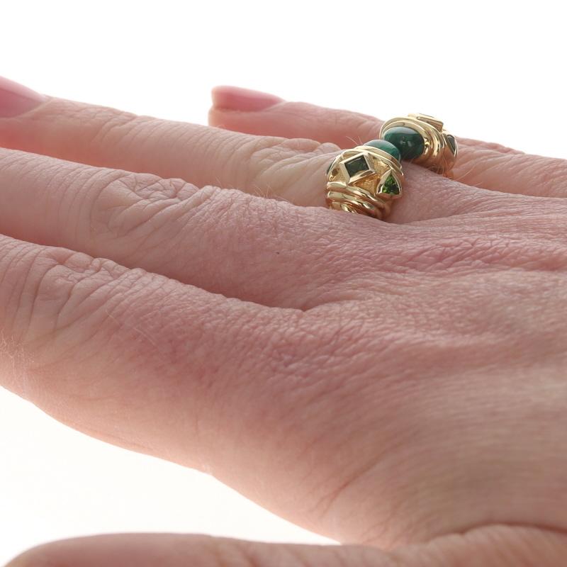 Donna David Yurman Renaissance Malachite Garnet Color Ring - Yellow Gold 18k SZ 5 3/4 in vendita