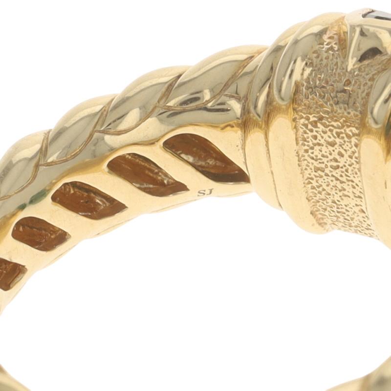 David Yurman Renaissance Malachite Garnet Color Ring - Yellow Gold 18k SZ 5 3/4 in vendita 2