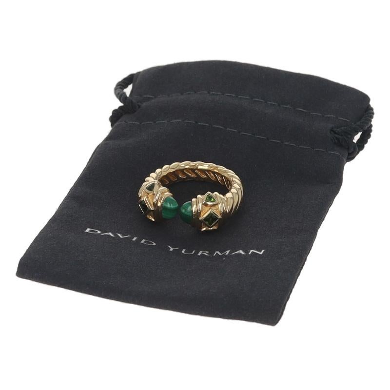 David Yurman Renaissance Malachite Garnet Color Ring - Yellow Gold 18k SZ 5 3/4 in vendita 3