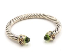 David Yurman Renaissance-Armreif aus Sterlingsilber und Gold mit Peridot