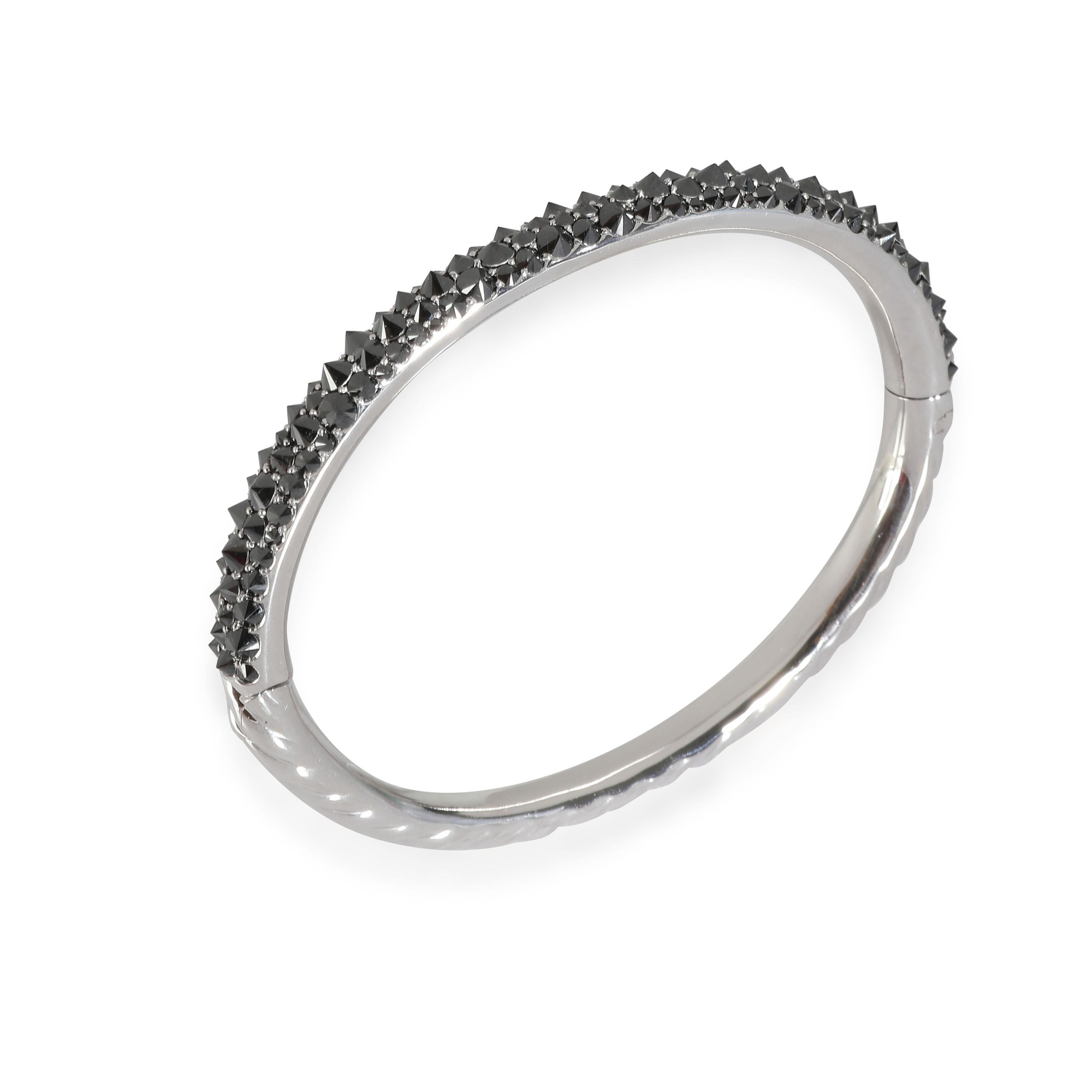 David Yurman: 18 Karat Weißgold Armband mit schwarzen Diamanten in umgekehrtem Set, 4 Karat im Zustand „Hervorragend“ im Angebot in New York, NY