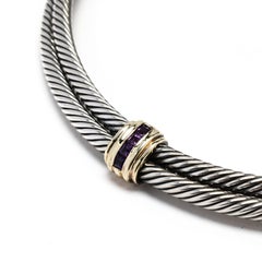David Yurman Rhodolite Garnet Choker, Sterling Silver and 14k Yellow Gold