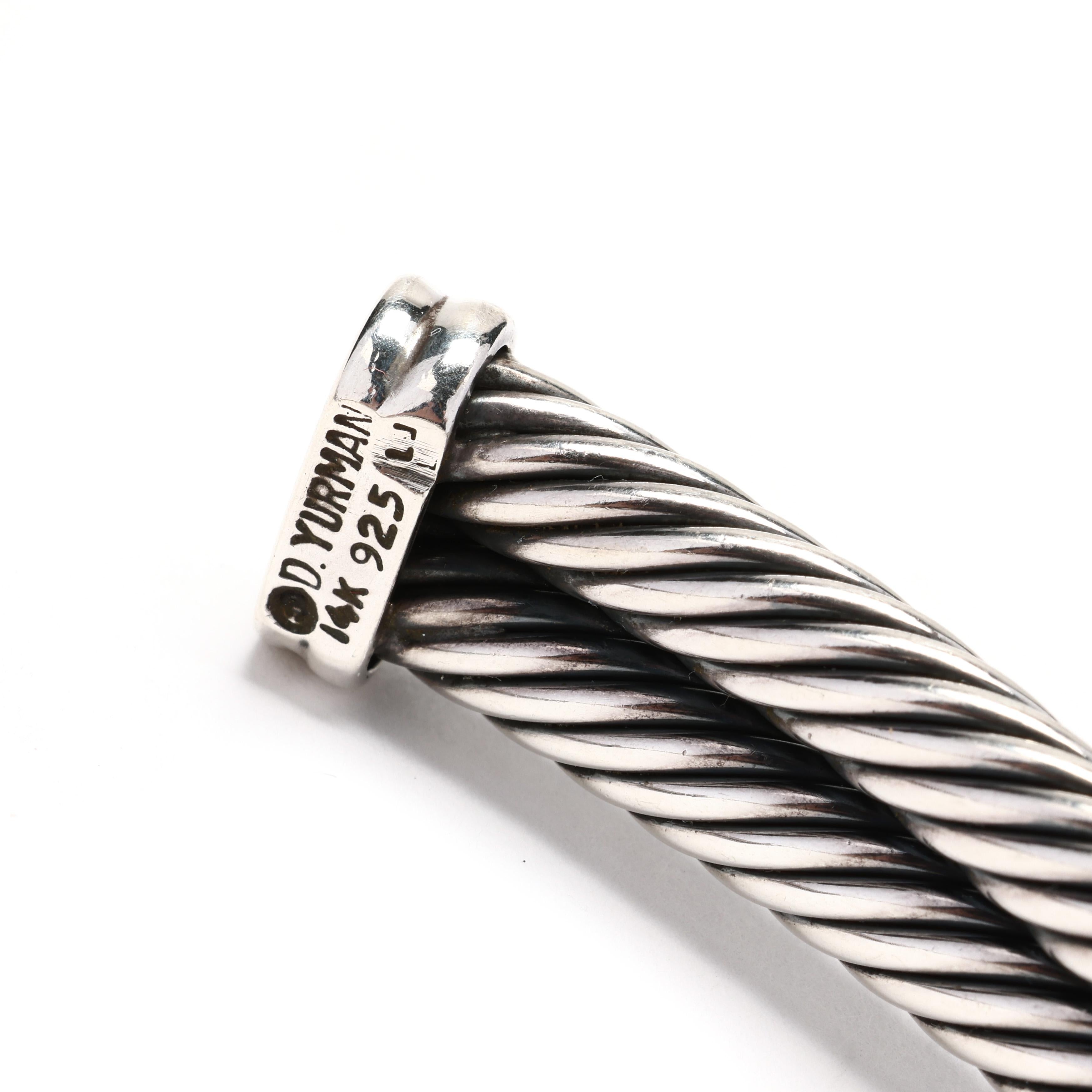 da uomo o donna David Yurman, girocollo con granato rodolite, argento e oro giallo 14k in vendita