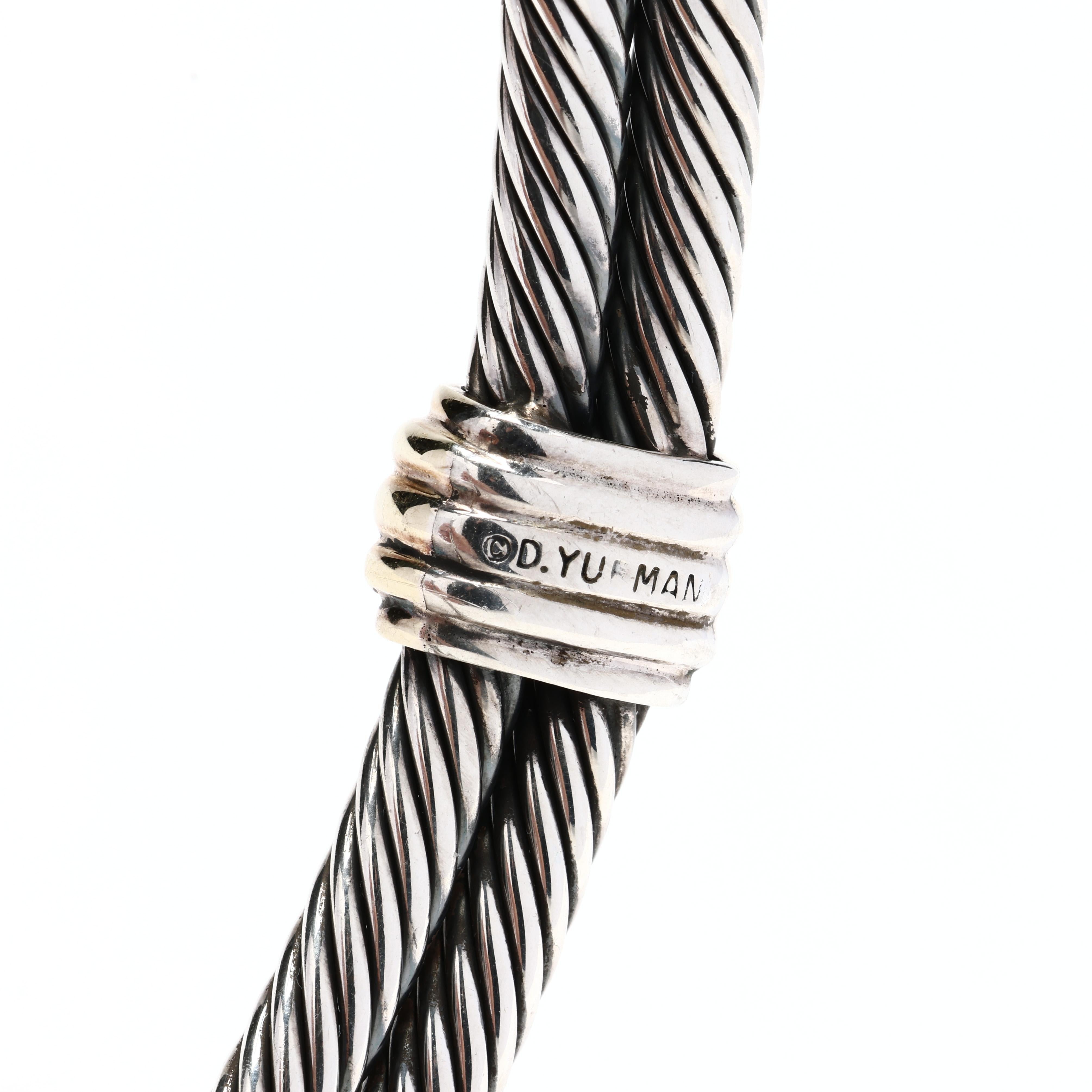 David Yurman, girocollo con granato rodolite, argento e oro giallo 14k in vendita 2