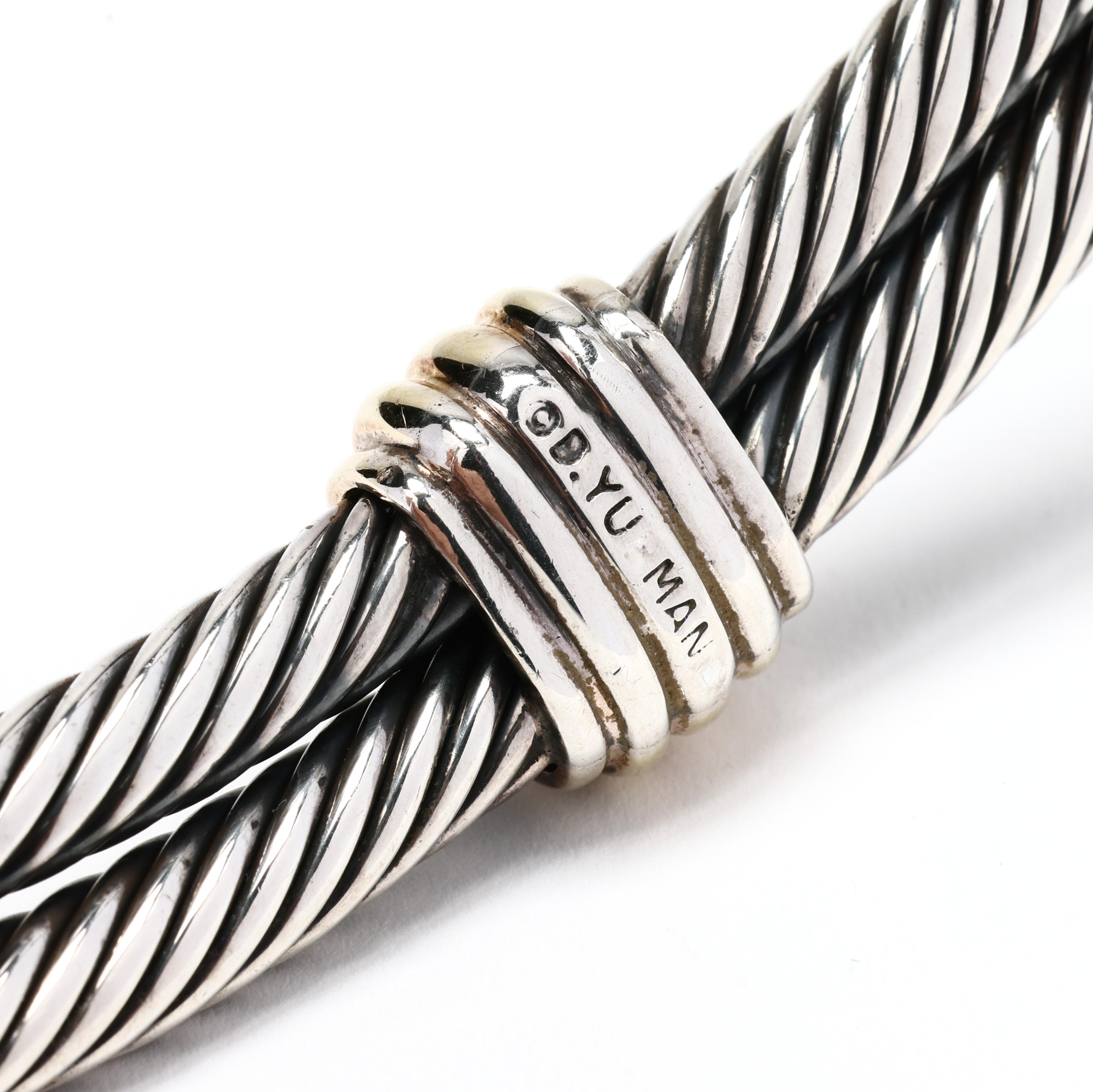 David Yurman, girocollo con granato rodolite, argento e oro giallo 14k in vendita 3