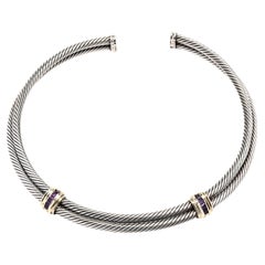 Gargantilla David Yurman Granate rodolita, plata de ley y oro amarillo de 14k
