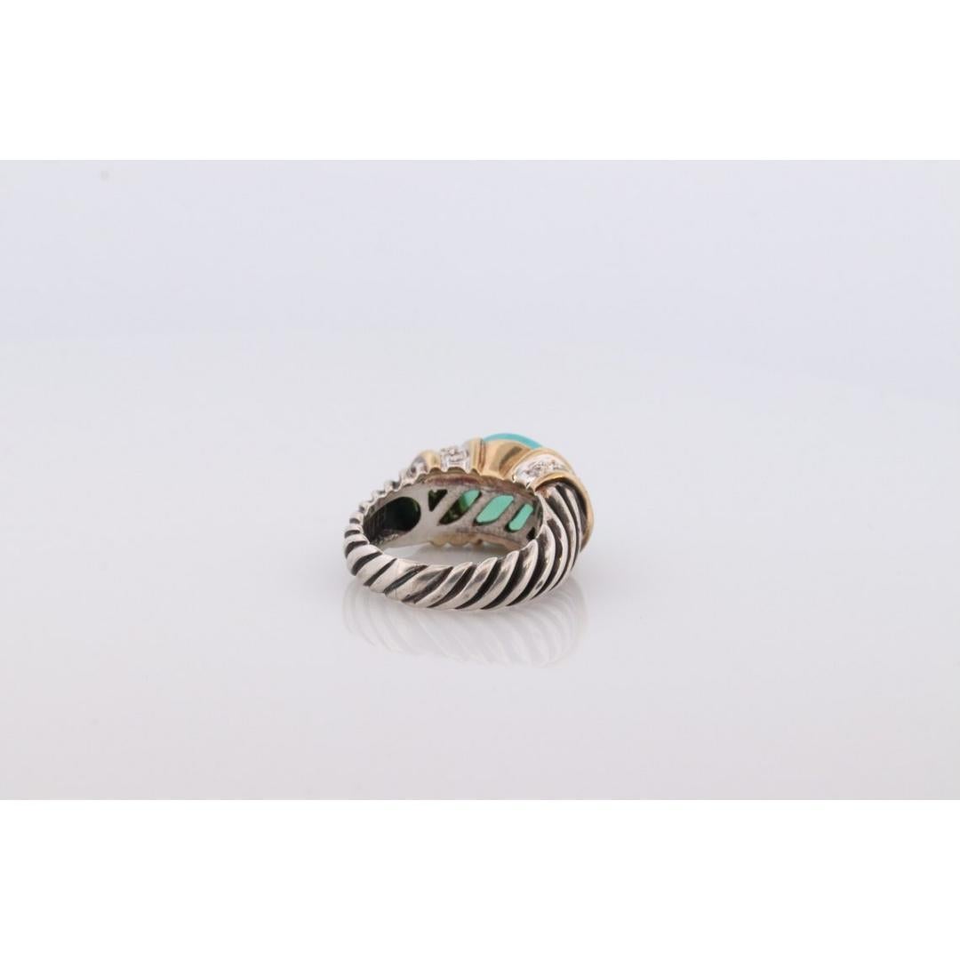 David Yurman ring. 18k Yellow Gold and 925 Sterling Silver ring. Chalcedony For Sale 1