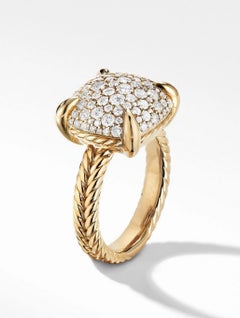 David Yurman Ring in 18K Yellow Gold with Full Pavé Diamonds
