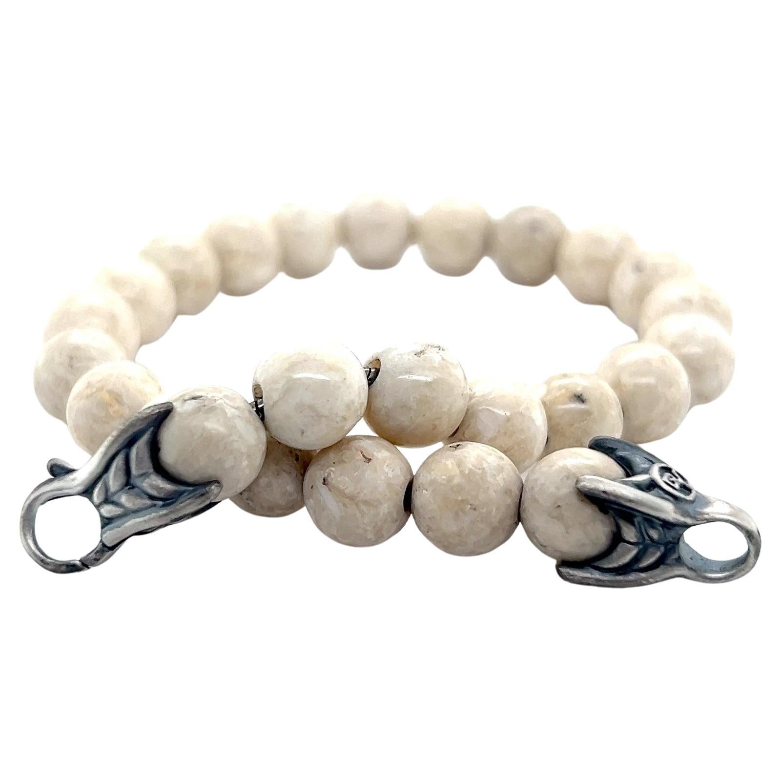 David Yurman River Stone Spiritual Beads Bracelet 8.5" Silver Estate