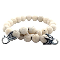 David Yurman Pulsera de Cuentas Espirituales de Piedra de Río 8,5" Patrimonio de Plata