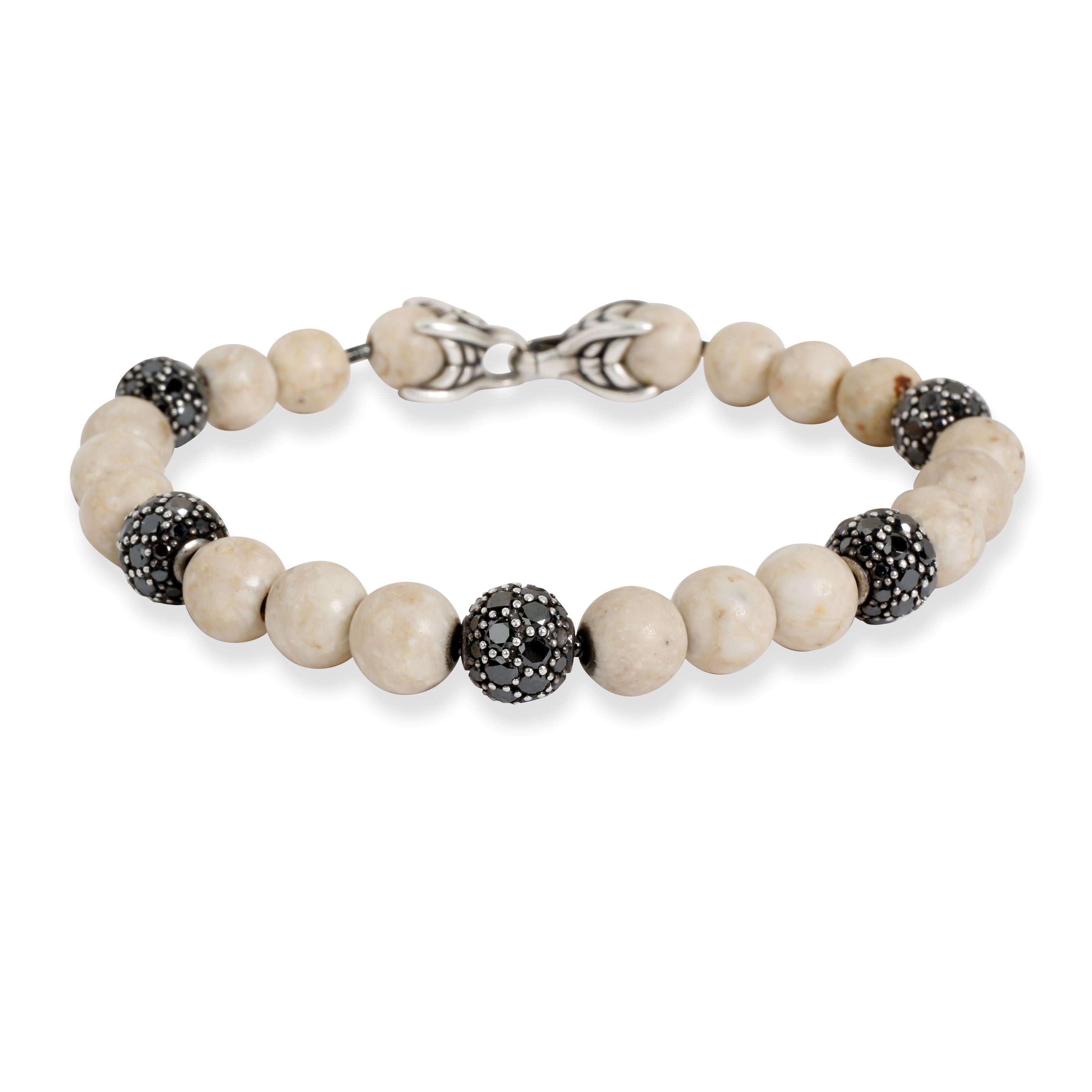 mens diamond bead bracelet