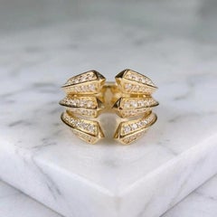 David Yurman Roman Three Row Diamond 18K Gold Statement Ring 1.36 Carats