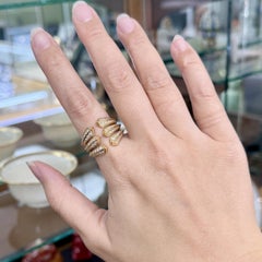 David Yurman Roman Three Row Diamond Statement Ring 18k Yellow Gold