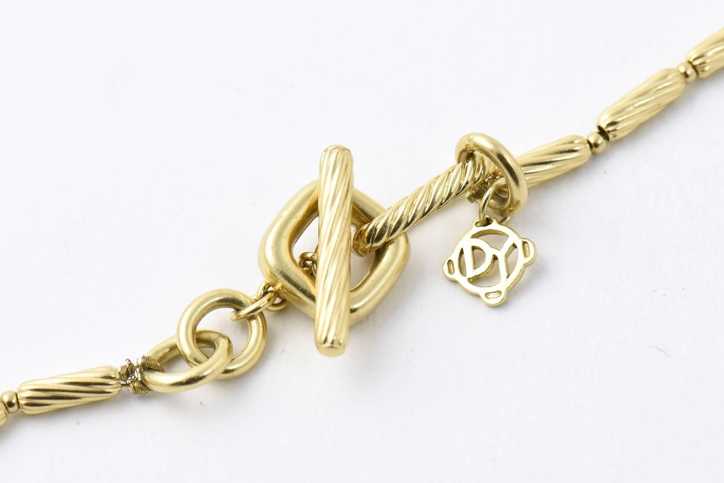 Lange Halskette aus Rosenquarz und Gold von David Yurman im Zustand „Gut“ im Angebot in Miami Beach, FL