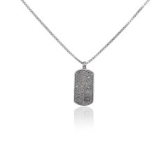 David Yurman Round Diamond Pave Tag Necklace