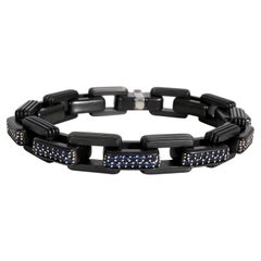 David Yurman Royal Cord Sapphire Bracelet in Sterling Silver / Titanium