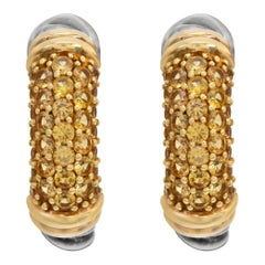 David Yurman Sapphire Cable Candy Metro 18k and sterling silver Hoop Earings (boucles d'oreilles en argent sterling et saphir)