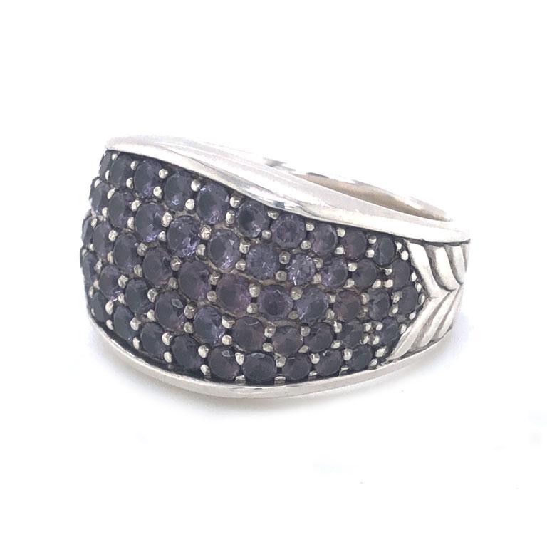 Modern David Yurman Color Change Garnet Mens Sterling Silver Ring