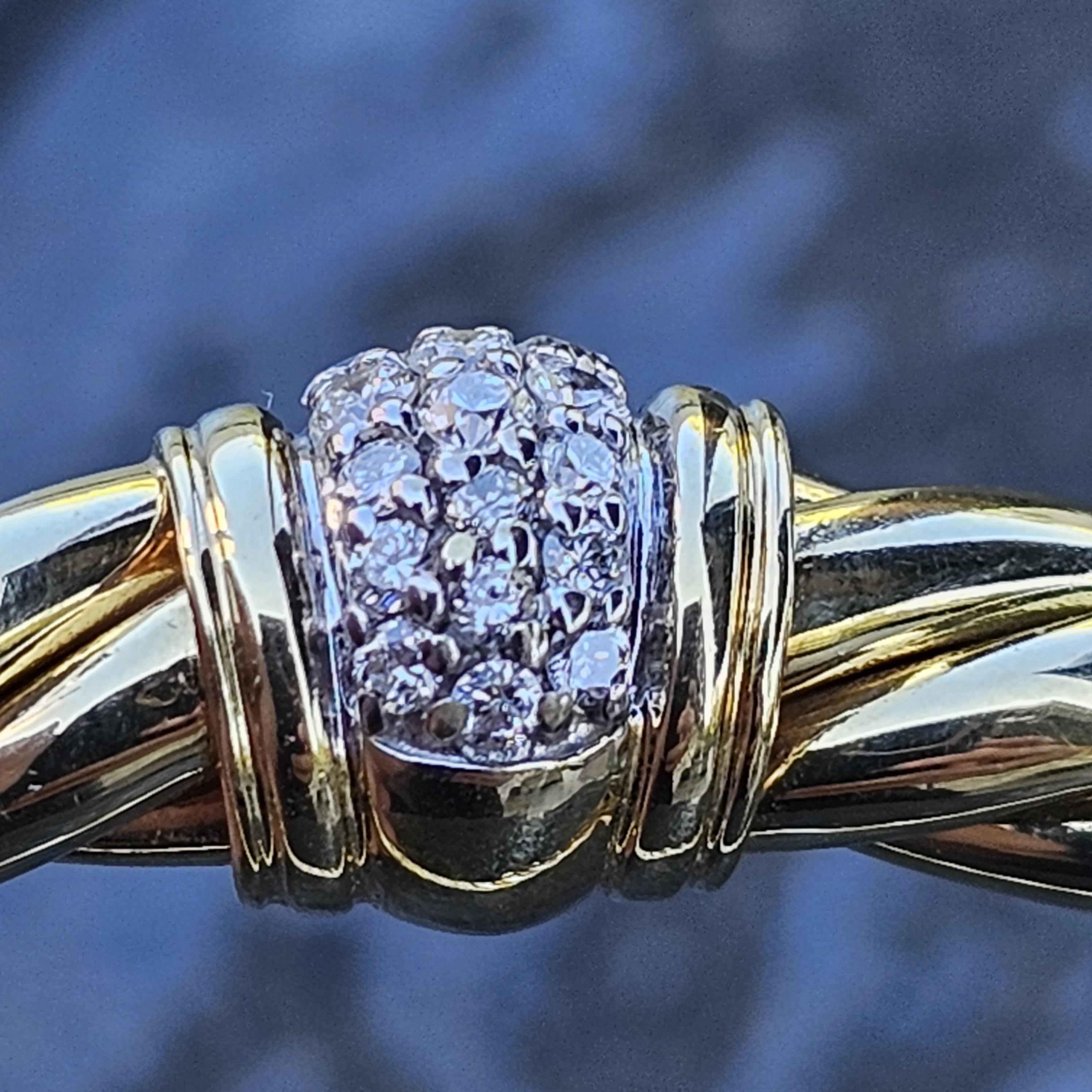 David Yurman Bracciale scolpito con stazione di diamanti in oro 18k Bracciale a cavo 6,5