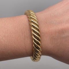 David Yurman Sculpted Cable 18k Yellow Gold Bangle Bracelet