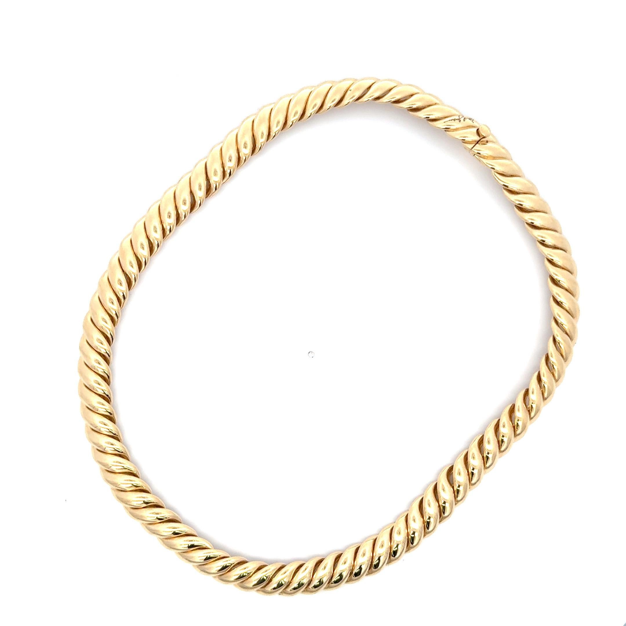 From the Sculpted Cable Collection, this David Yurman necklace measures 13.75 inches and weighs 55.5 grams.