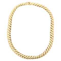 David Yurman Collana a cavo scolpito in oro giallo 18 carati da 13,75 pollici