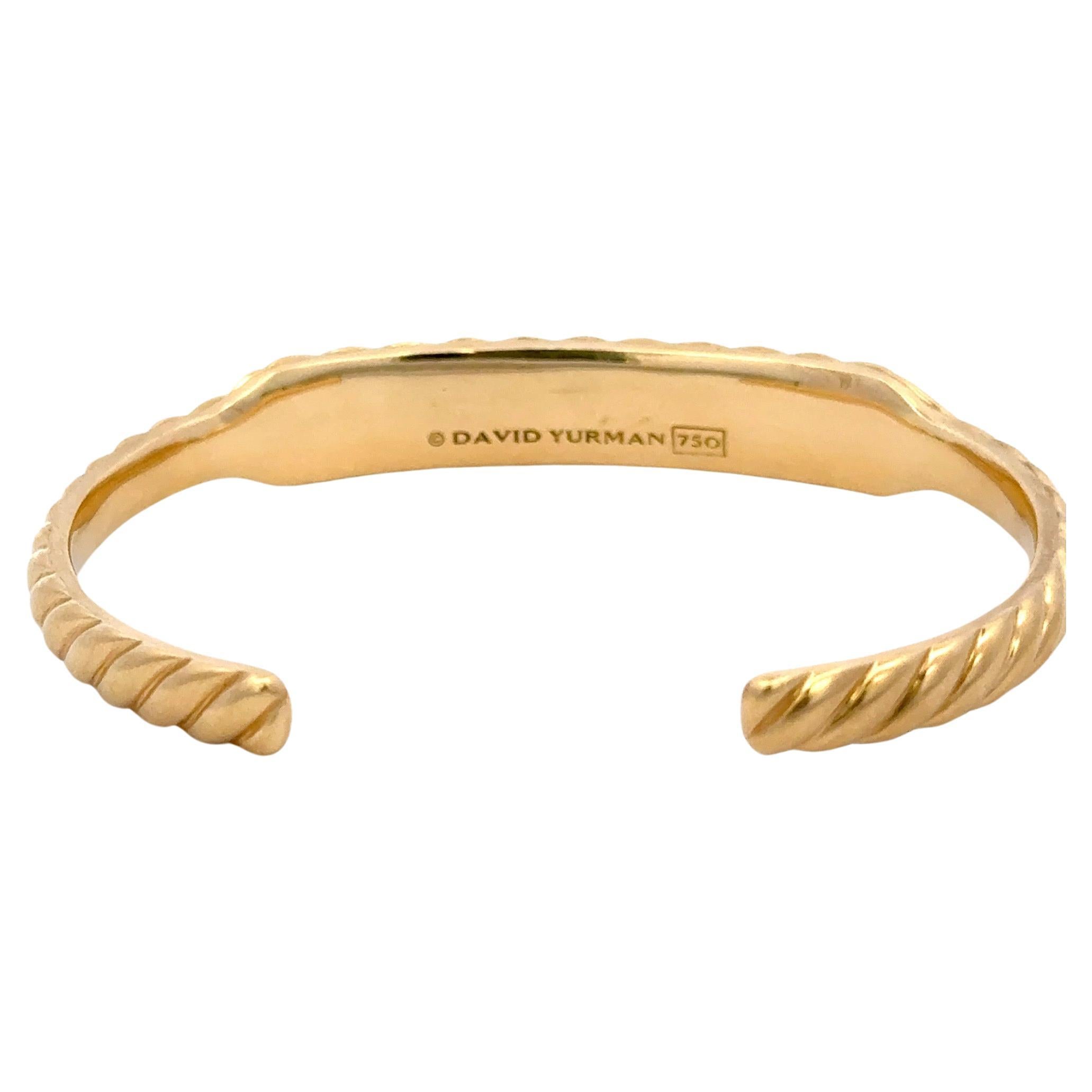 Contemporain David Yurman Manchette contour sculptée en or jaune 18 carats 18 grammes en vente
