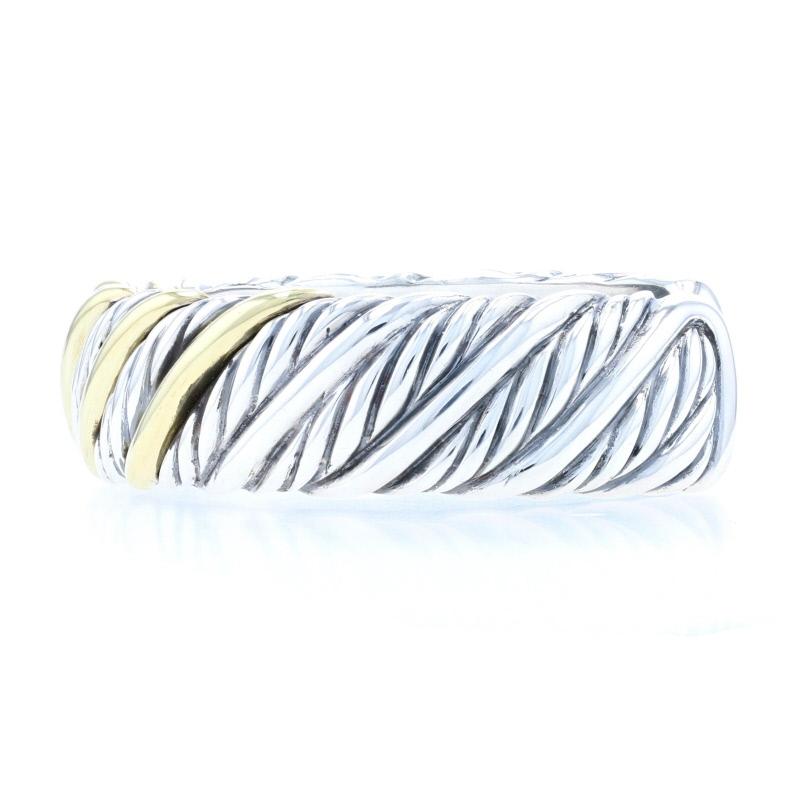 David Yurman Sculpted Cable Cuff Bracelet Sterling Yellow Gold, 925 18 Karat In Excellent Condition In Greensboro, NC