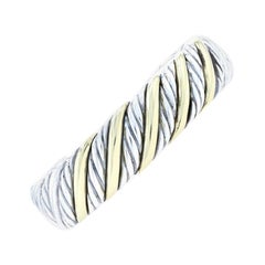 David Yurman Sculpted Cable Cuff Bracelet Sterling Yellow Gold, 925 18 Karat