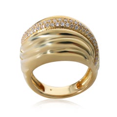 David Yurman Sculpted Cable Dome Ring in 18k Yellow Gold 0.49 CTW