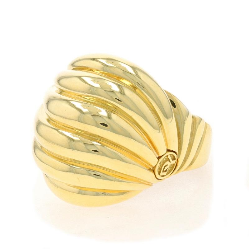 Women's David Yurman Sculpted Cable Dome Statement Band Yellow Gold 18k Ring For Sale