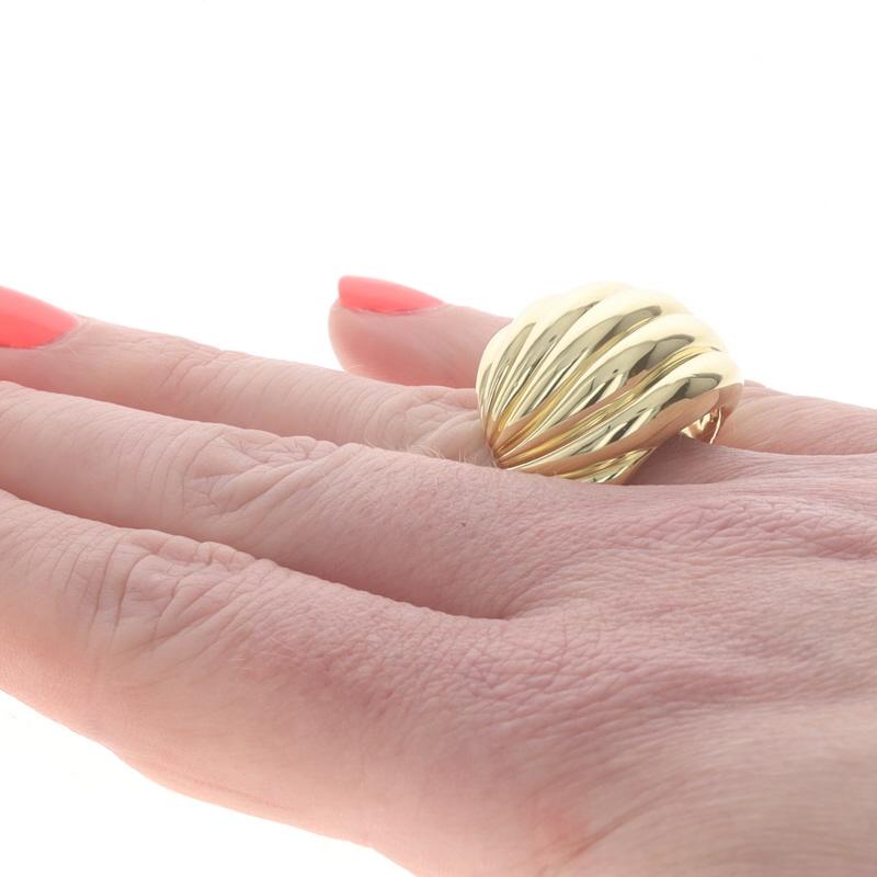 David Yurman Sculpted Cable Dome Statement Band Yellow Gold 18k Ring For Sale 1