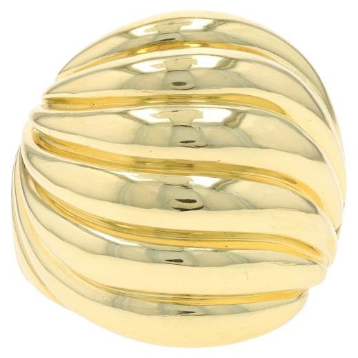 David Yurman Sculpted Cable Dome Statement Band Yellow Gold 18k Ring For Sale