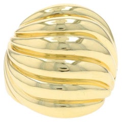 David Yurman Geformte Kabel Kuppel Aussage Band Gelbgold 18k Ring