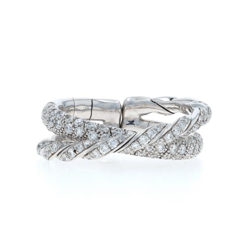 Precio de venta al público: 4400

Talla: 6

Marca: David Yurman
Colección Cable Esculpido
Diseño:  Pave Flex 2 Filas

Contenido de metal: Oro blanco de 18 quilates

Información sobre Stone

Diamantes naturales
Quilate(s) .76ctw
Talla: Redondo